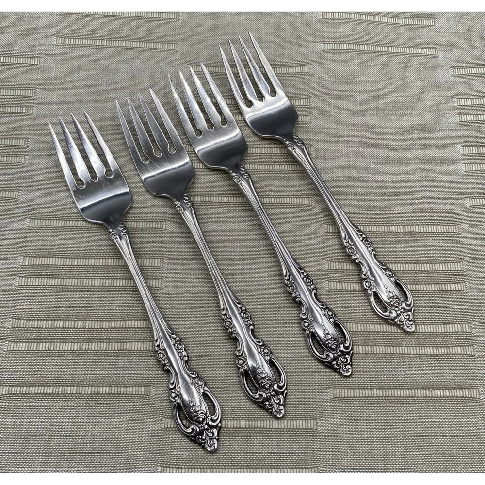 Oneida Community BRAHMS Salad Forks 4pcs Stainless Flatware 6.75